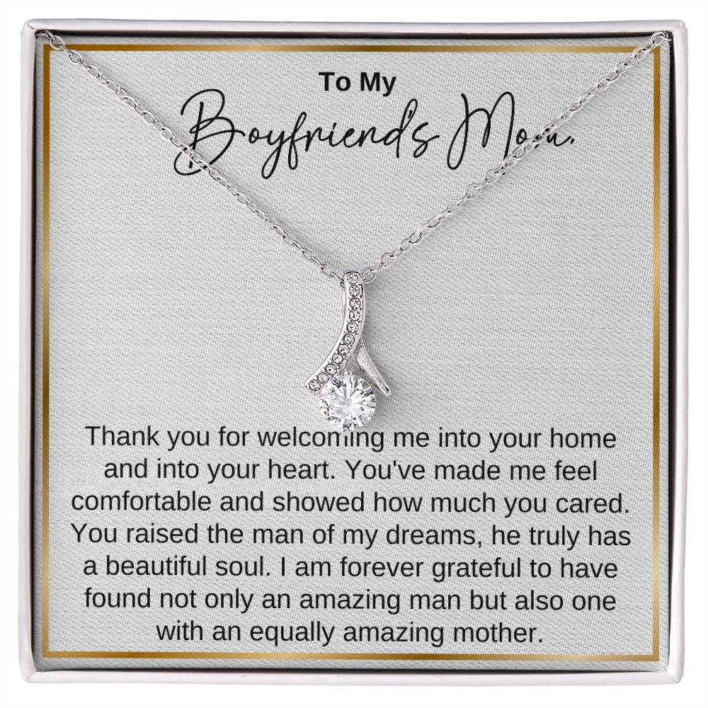 Gifts for boyfriends mom birthday, To My Boyfriend's Mom Valentines Gift for Boyfriends Mom Necklace for her Thank you for raising the man