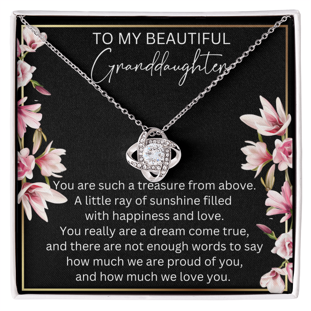 To My Beautiful Granddaughter Gift: You are such a treasure from above. A little ray of sunshine filled  with happiness and love. You really are a dream come true, and there are not enough words to say how much we are proud of you