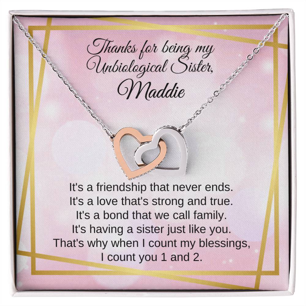 Best Unbiological Sister Gifts, Unbiological sister quotes, Thank you for being my unbiological Sister