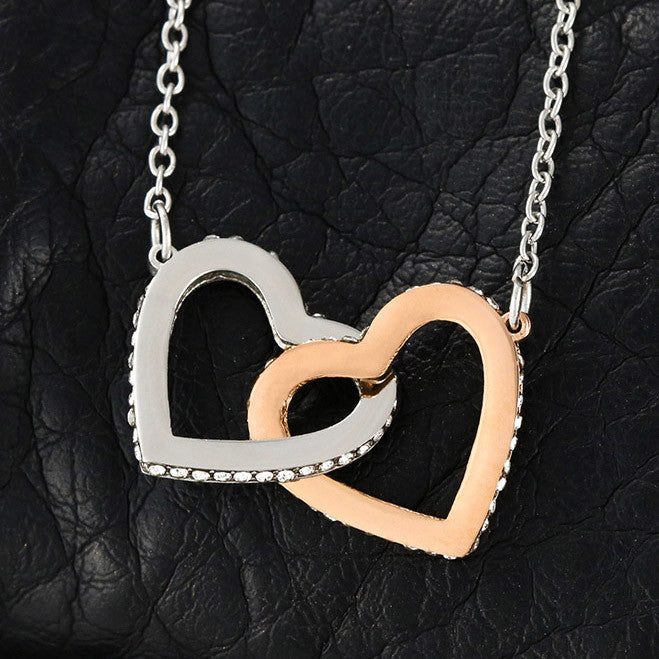 To My Beautiful Granddaughter Necklace. Here together or miles apart. A lovely granddaughter like you is always in my heart. Always remember how much you are loved. Interlocking Hearts Necklace