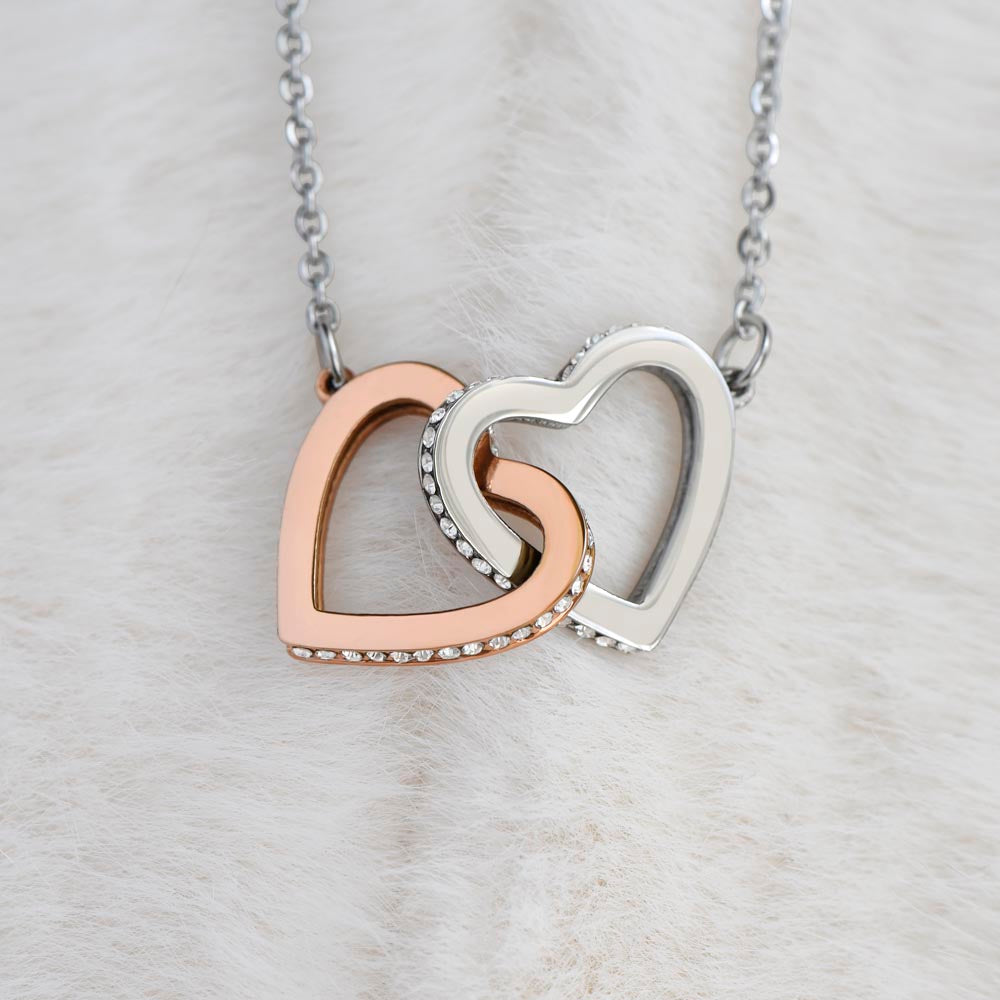 To My Beautiful Granddaughter Necklace. Here together or miles apart. A lovely granddaughter like you is always in my heart. Always remember how much you are loved. Interlocking Hearts Necklace