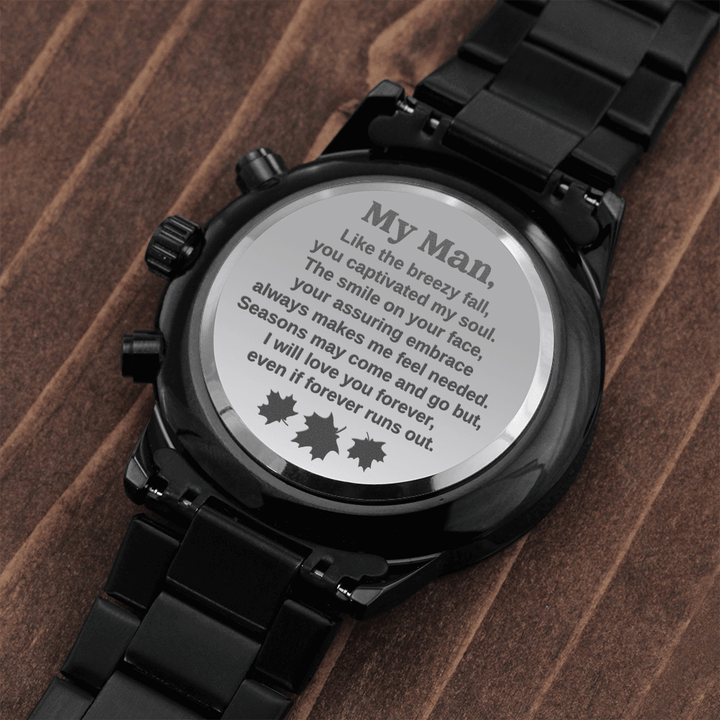 Engraved Watch Mens For Boyfriend Husband Engraved Watch Gift Box Quotes  For Him Birthday Anniversary Valentines Romantic Gift For Him 