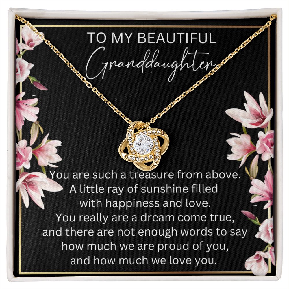 Granddaughter Necklace with Jewelry Box, Granddaughter Necklace From Grandma, Gold Granddaughter Necklace