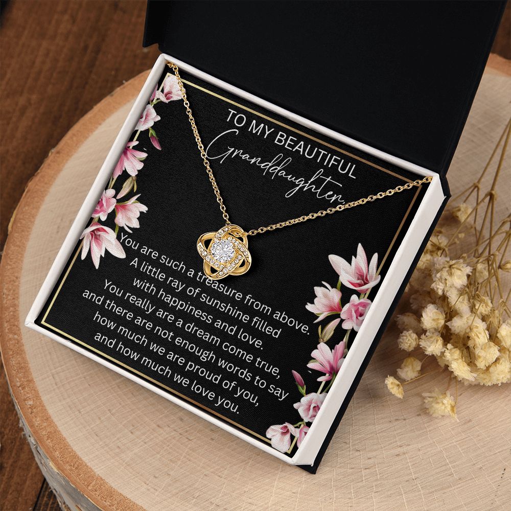 Granddaughter Necklace with Jewelry Box, Granddaughter Necklace From Grandma, Gold Granddaughter Necklace