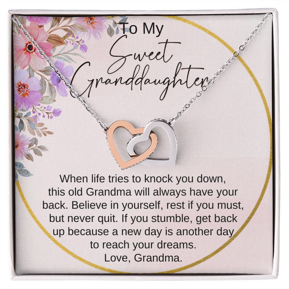 Granddaughter Necklace, Heart Necklace for Granddaughter