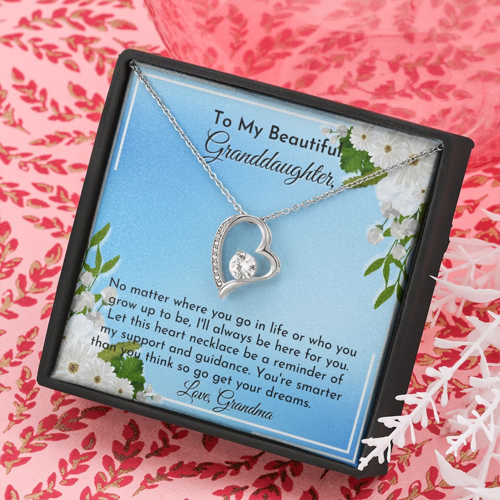 Granddaughter Necklace, Heart Necklace Granddaughter, Heart Pendant Necklace