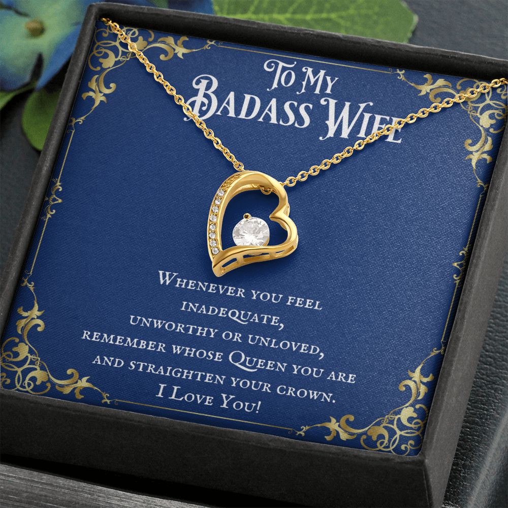 To My Badass Wife, Badass Necklace, Necklaces for Women, Necklace for Wife From Husband, Christmas Gifts for Women, Gifts for Wife for Christmas, Thanksgiving, Anniversary Gift for Wife